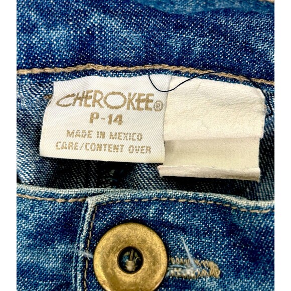 VTG Y2K Women’s Cottage Boho Size 14P Pencil Jean Skirt Blue Denim Cherokee - Picture 3 of 4